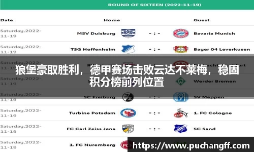 狼堡豪取胜利，德甲赛场击败云达不莱梅，稳固积分榜前列位置